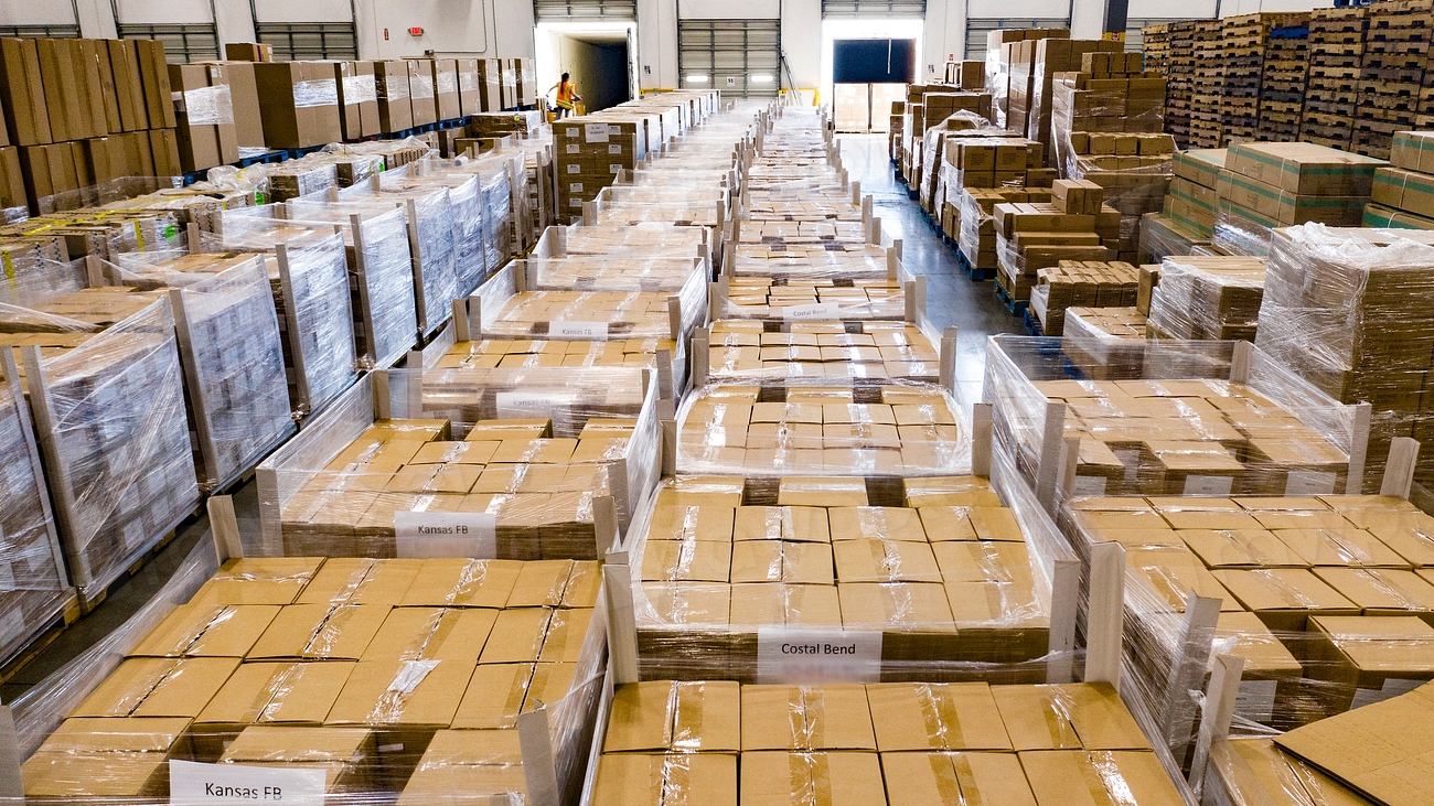Retail goods being prepared for sale across the US-Mexico corridor