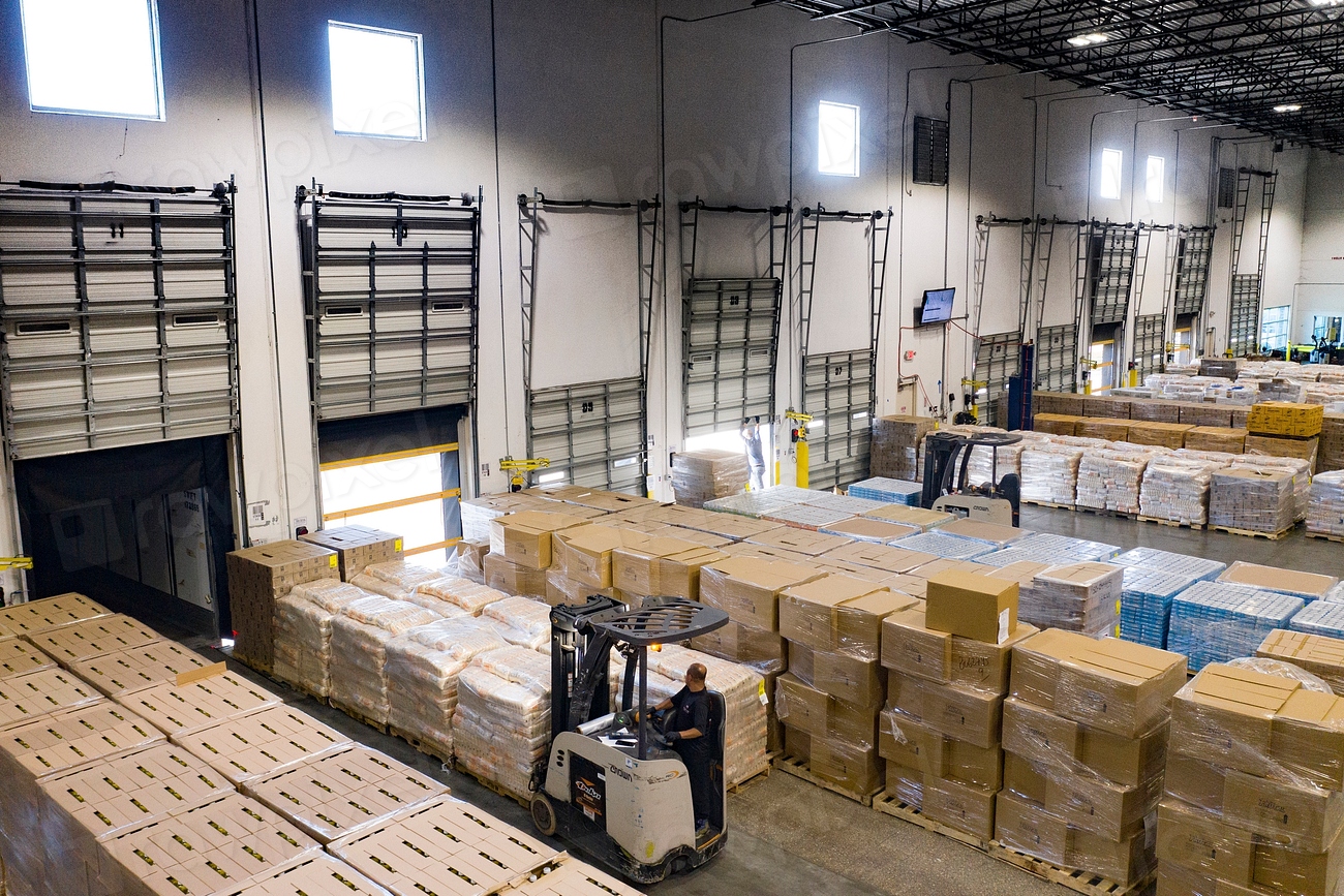 Freight being consolidated ahead of a cross-border move